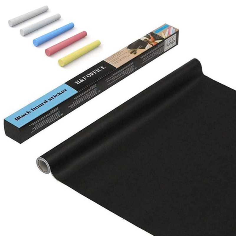 Tabla de scris tip sticker, autocolanta, crete incluse, 200x45 cm, negru - imagine 18